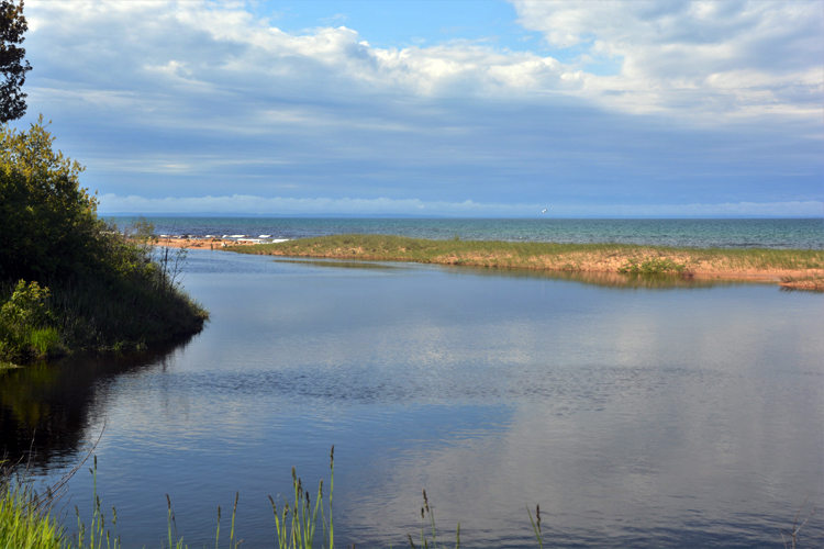 brevort river meets lake